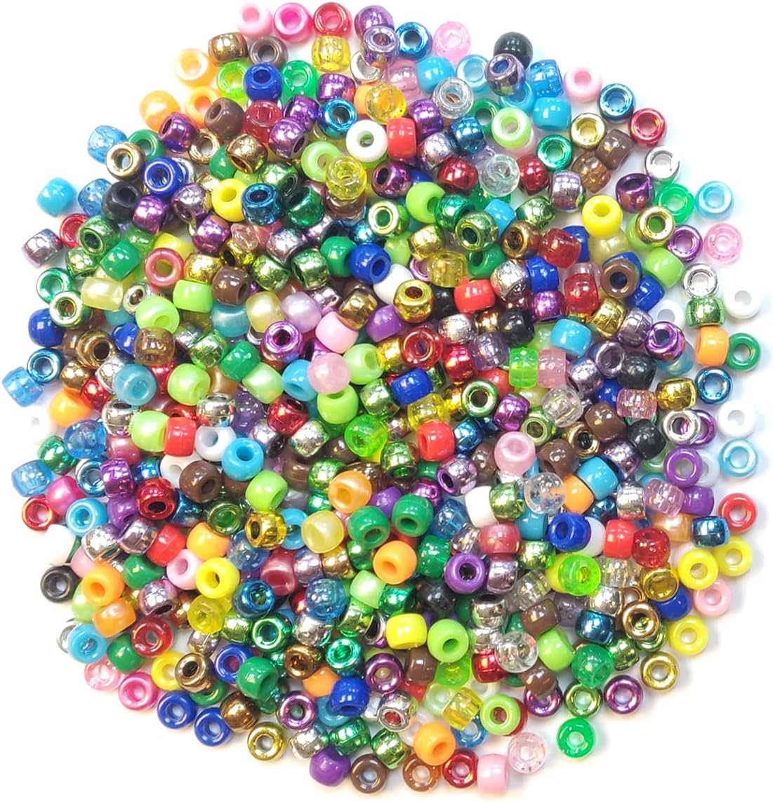 4-in-1 Assorted Pearlised/Glitter/Metallic/Bright Pony Beads PK-1000 (4 in 1)