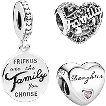 Feitery 3 in 1 Family Charms Compatible for Pandora Bracelets and Necklaces Christmas Gift Jewelry Womens Bead Charms 925 Sterling Silver Dangle