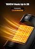 Calefactor GiveBest, Calentador Eléctrico Portátil para Interiores con Termostato y Control Remoto, Oscilación 70°, Pantalla Digital, Temporizador 12H, 1500W PTC Cerámico de Calentamiento Rápido y Seguro para Oficina, Dormitorio, Hogar, Escritorio 2