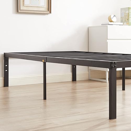 Miniatura 94 de Base de cama Vecelo, de 14 pulgadas, listones de acero resistente Plataforma metálica B,Plataforma plegable,Negro Metálico