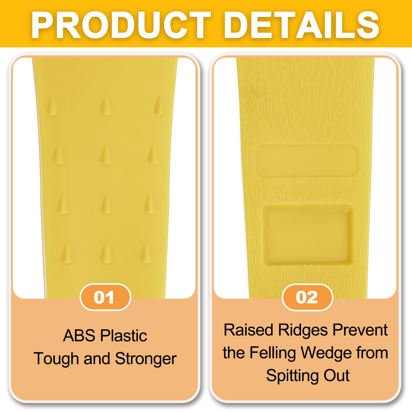 Quarkzman Coins D'abattage Forestier 4 Pièces - Plastique ABS Orange 152 Mm - Pour Abattage Directionnel Des Arbres