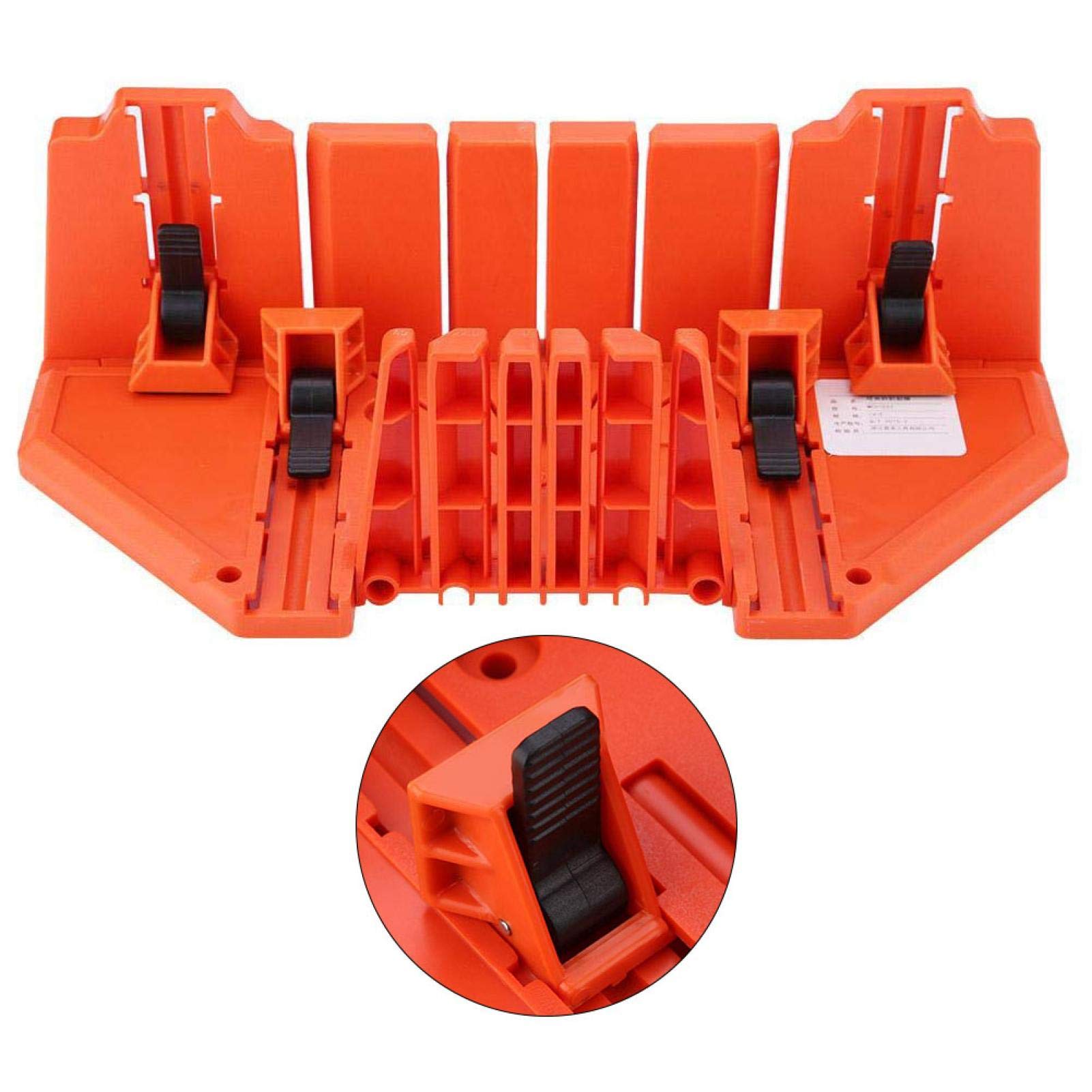 Caja de inglete de sierra, herramienta de hardware Caja de inglete de sujeción de corte de madera Plástico para balancear la sierra para ventanas saledizas