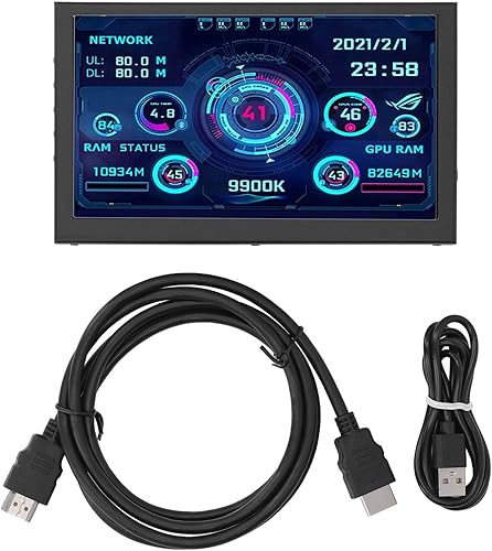 ViaGasaFamido Display Screen, Computer Monitor Secondary Display Screen 7in High Definition Accessory for Home with High Definition, Computer