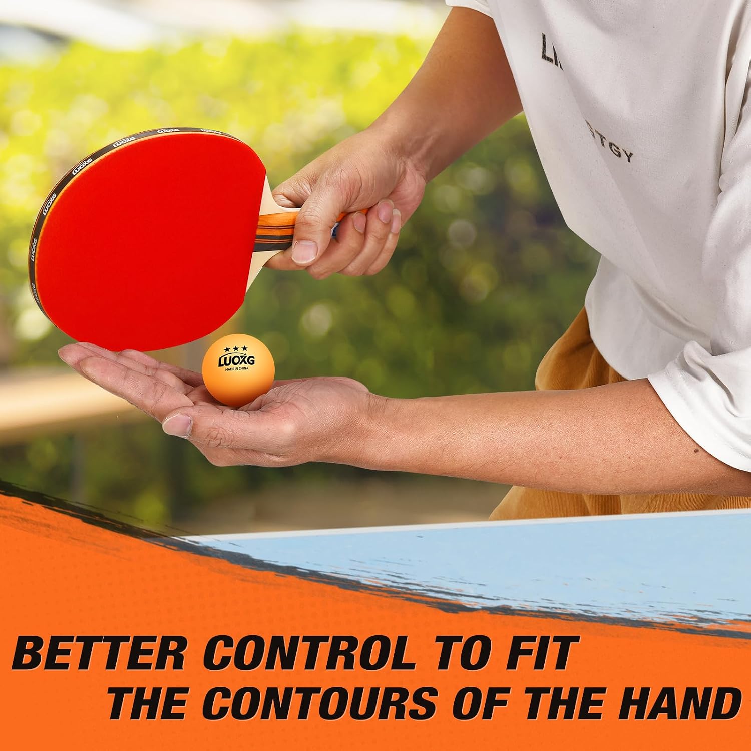 Ping Pong Paddles Set of 4, Including 4 Ping Pong Paddles, 12 Balls, a Ping Pong Net and a Portable Case, Table Tennis Rackets Set Suitable for Indoor and Outdoor Games, Four Players