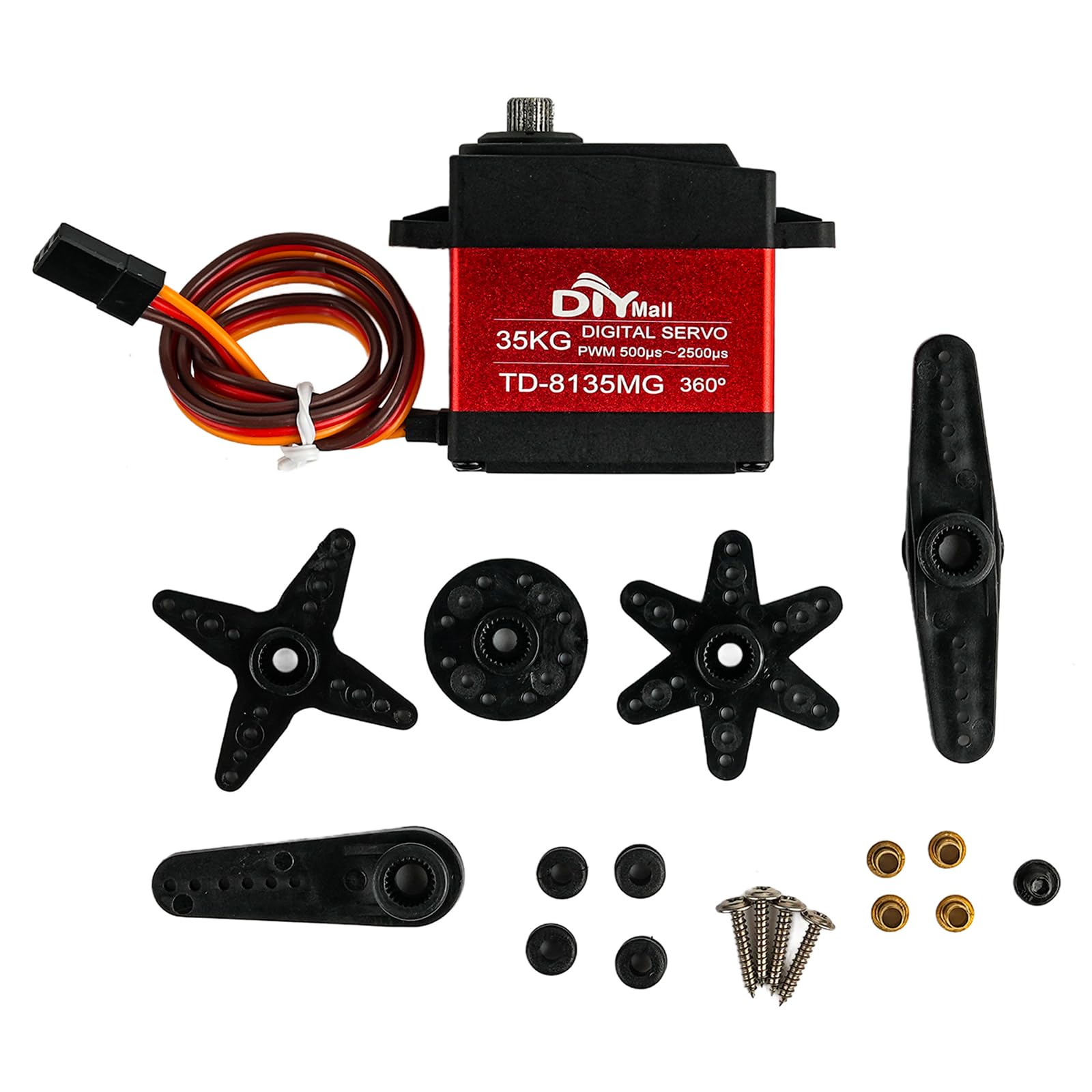 TD-8135MG digitales Servo 35kg Metall 360 Grad | Hochpräzises digitales Servo mit 35 kg Stellkraft, Metallgetriebe und 360 Grad Dauerdrehung, ideal für RC-Modelle