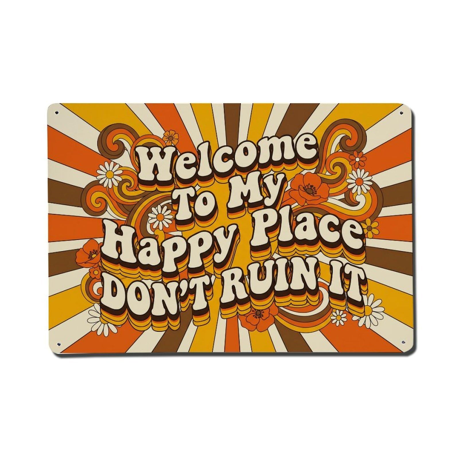 Sunburst Groovy Lounge Humor Metal Tin Sign Plaque Wall Decor for Cafe, Club Bar, Office, Home Garden Metal Poster 8x12Inch