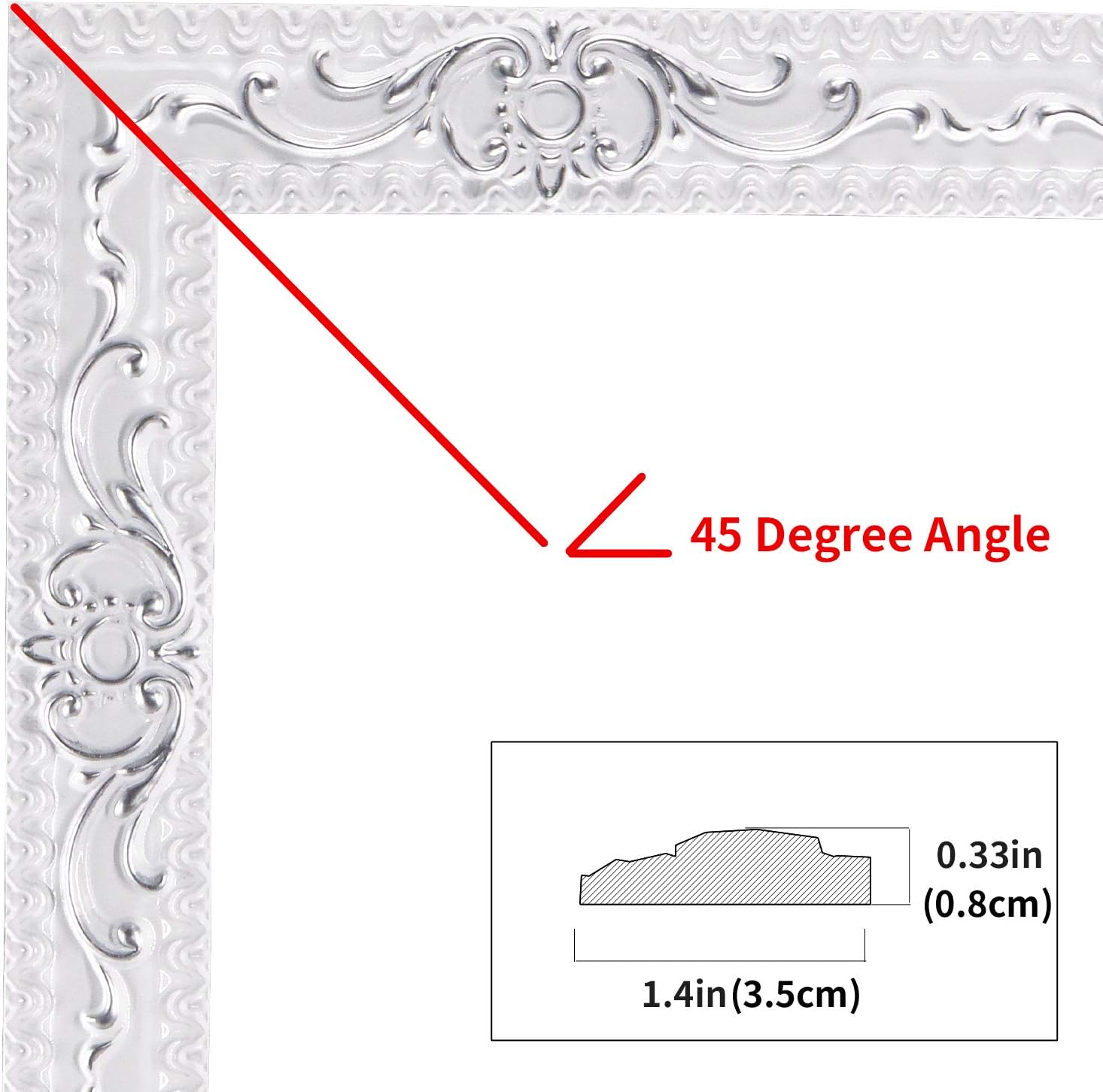 NeatiEase Wallpaper Border,Flexible Molding Trim Self Adhesive, 3.6 cm x 4.9 m Peel and Waterproof Stick Crown Molding Ceiling Molding, Wall Trim for Home Decor (Silver) - Image 3