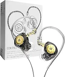 Fone De Ouvido Profissional KZ EDX Pro Intra-auricular, Driver Dinâmico Magnético Composto de 10mm, Cabo Substituível, Original - Perfeito para Cantores - AlverSun (PRETO TRANSLUCIDO)