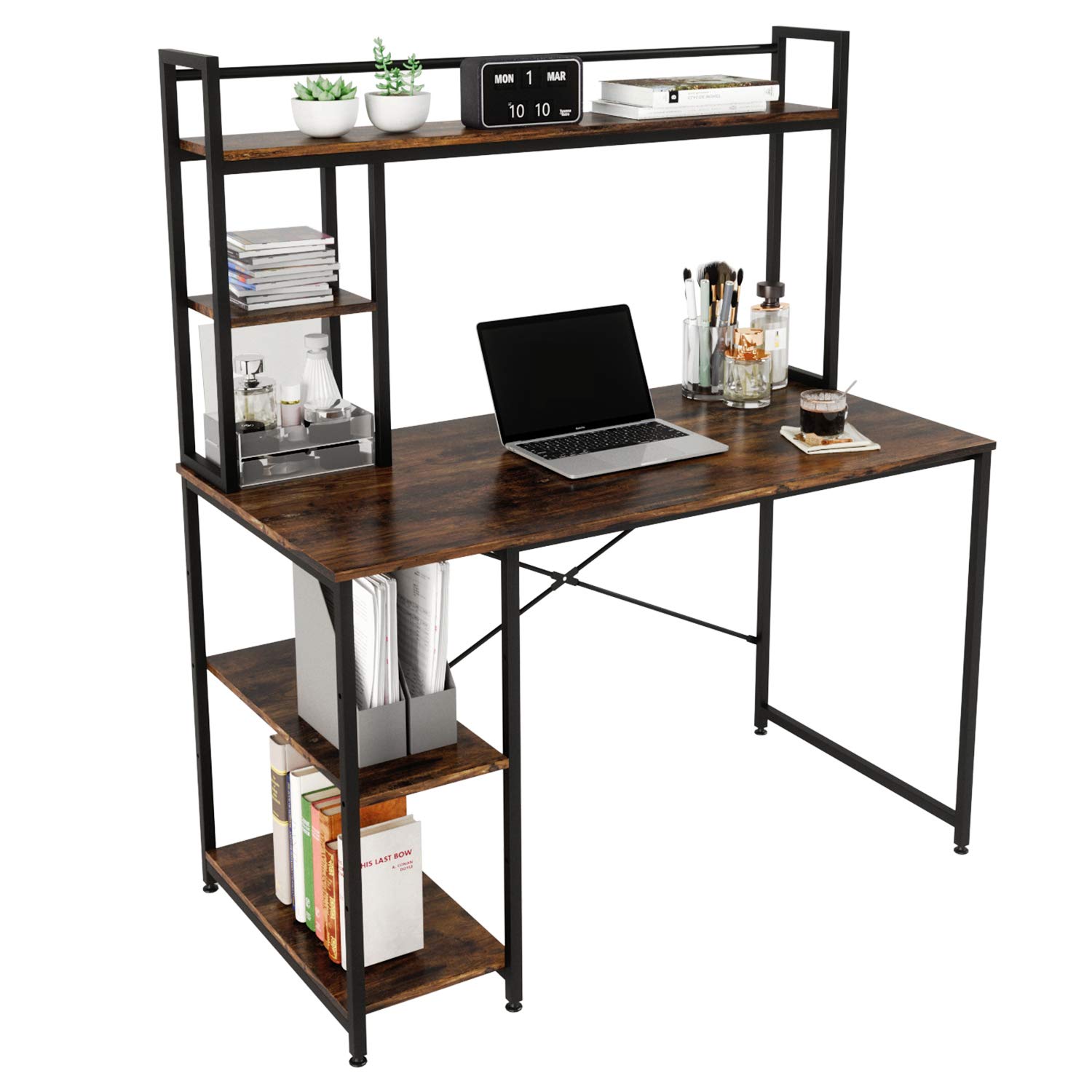 Buy Bestier 47.2'' Computer Desk with Hutch and Bookshelf, Industrial