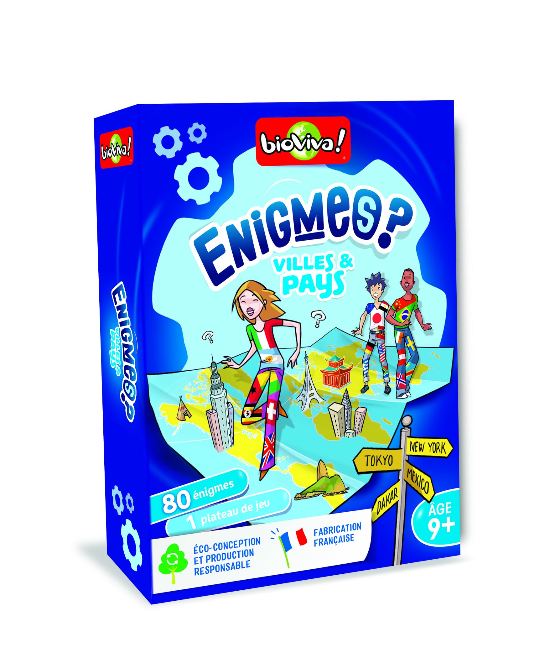 Bioviva Enigmes - Città E Paesi, Gioco Da Tavolo Per Bambini Da 9 Anni, 2-6 Giocatori, 20 Min, Made In France - 4