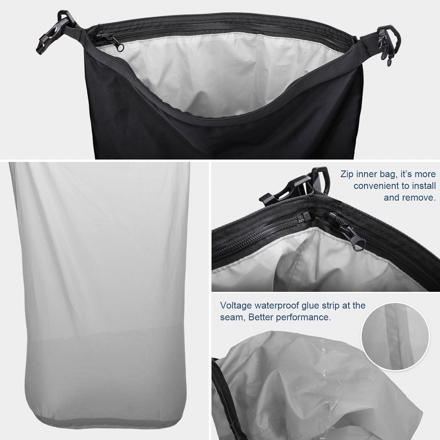 MotortasAchterzak Motortas Waterdichte Binnentas Zadeltassen Bagage 10L-20L- 30L Achtertas Multifunctionele Outdoor Rijrugzak Motorfiets Staartpakket (Kleur : 10L Black
