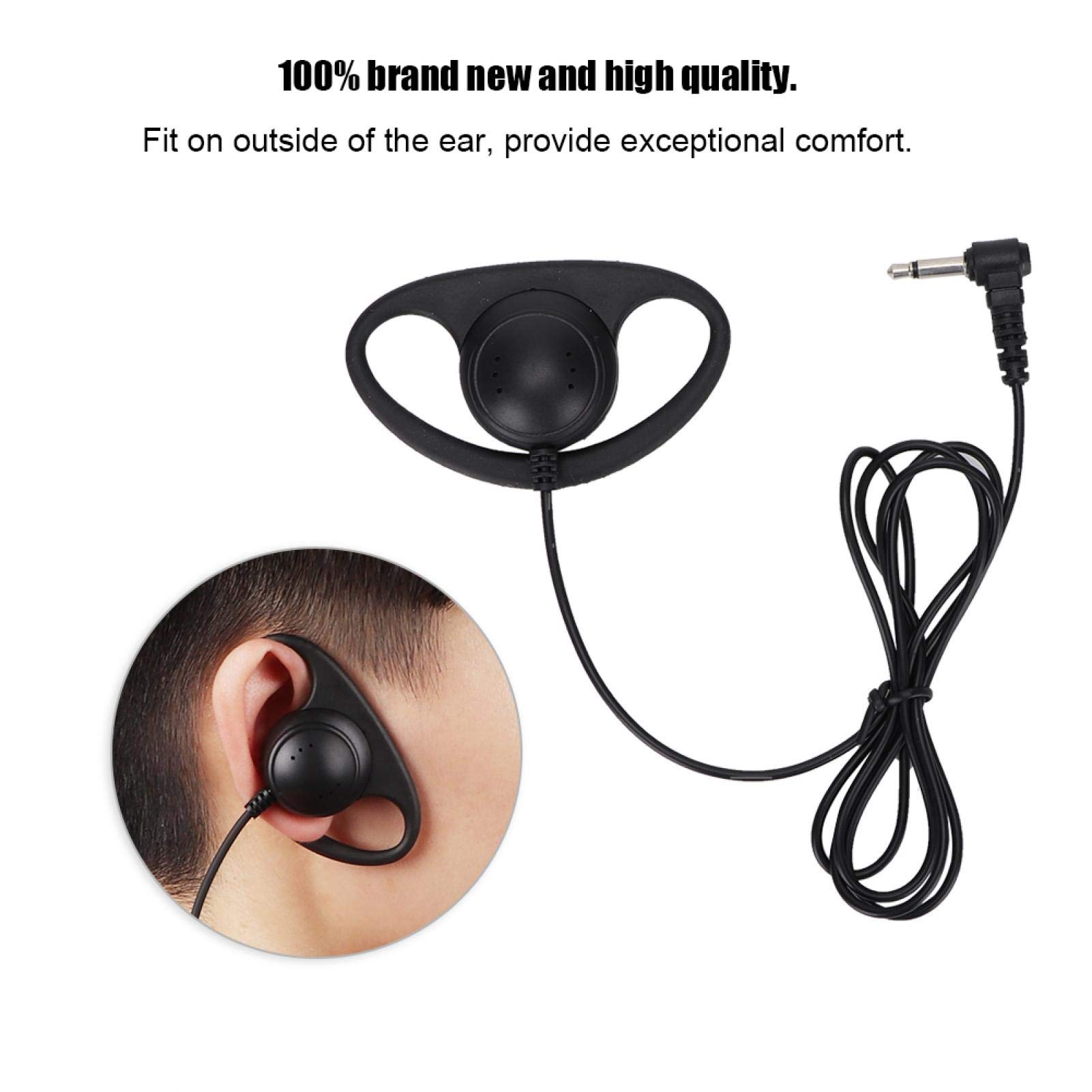 Oreillette Talkie-walkie, 1 Broche 3,5 mm en Forme de D Écouteur Casque Micro PTT, pour radios bidirectionnelles Talkie-walkie