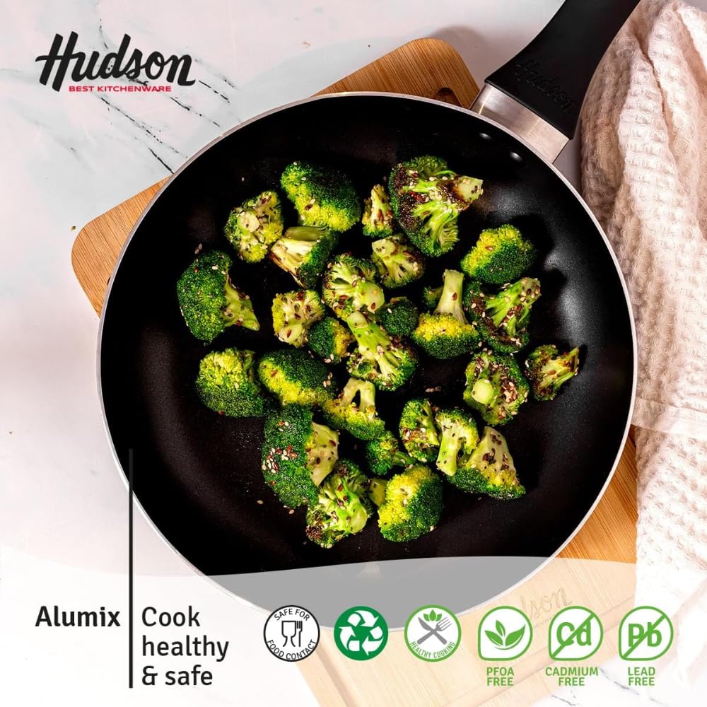 Amazon.co.jp: HUDSON 鍋とフライパンセット ノンスティックブラック