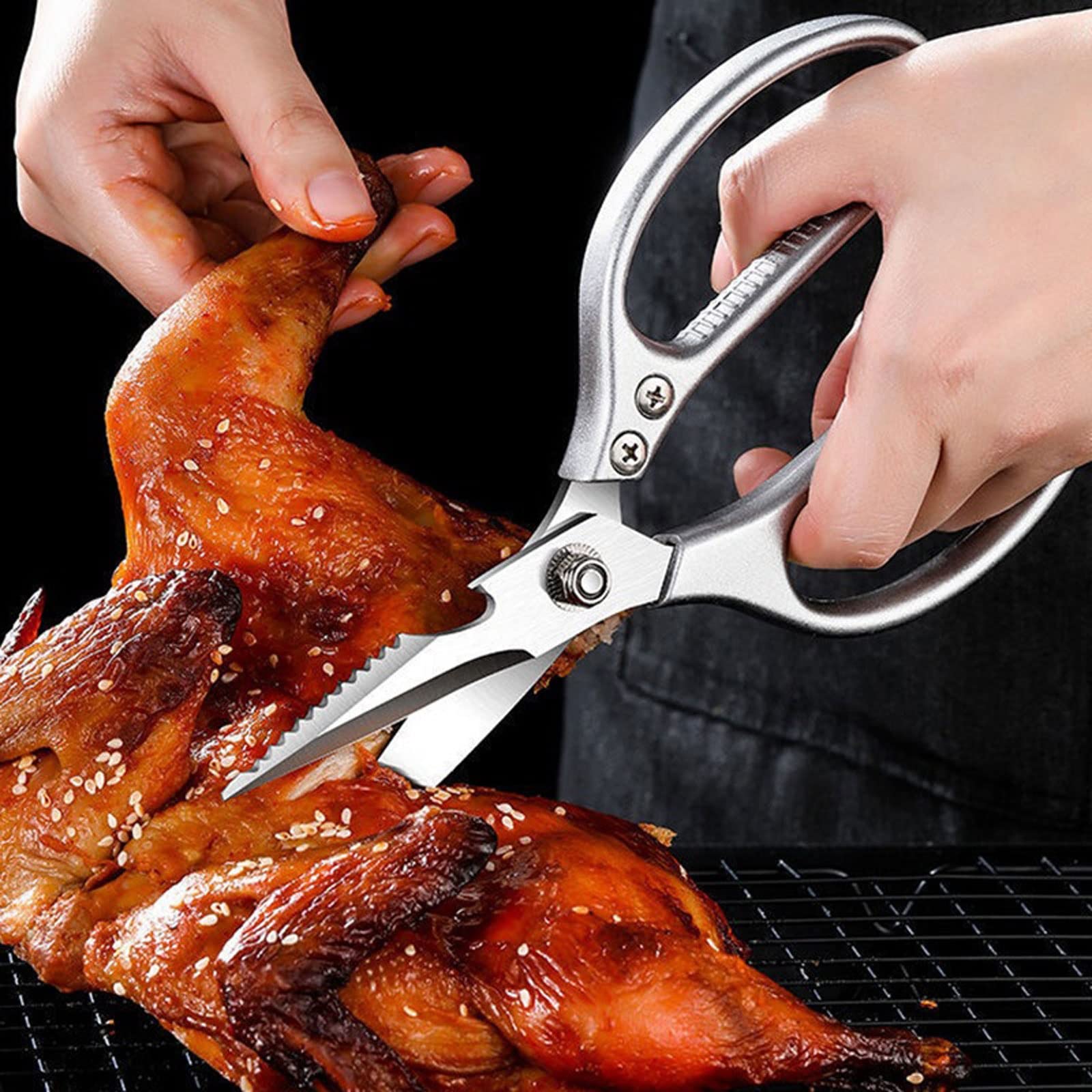 Forbici da Ufficio, Forbici Artigianali, Forbici da Cucina Forbici per Ossa di Carne in Acciaio Inossidabile per Uso Domestico Potenti Sci in Metallo per Barbecue