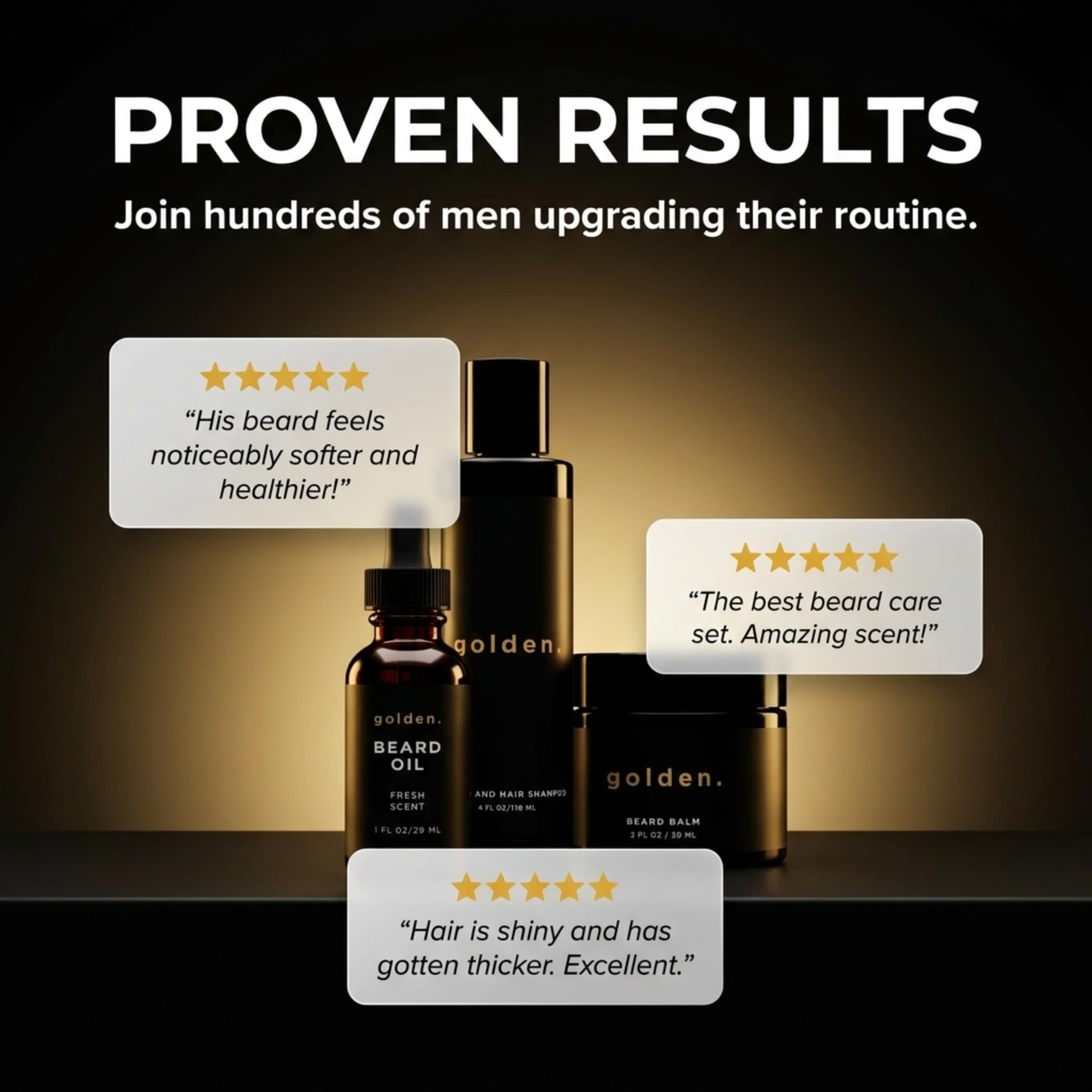 Golden Grooming Company Co. Beard Kit Bundle: Complete Bart Care - Bartöl, Balsam, Shampoo - Komplett Natürlich - Beruhigt, stärkt und pflegt Haar & Haut - Fördert das Wachstum & - Geschenk für