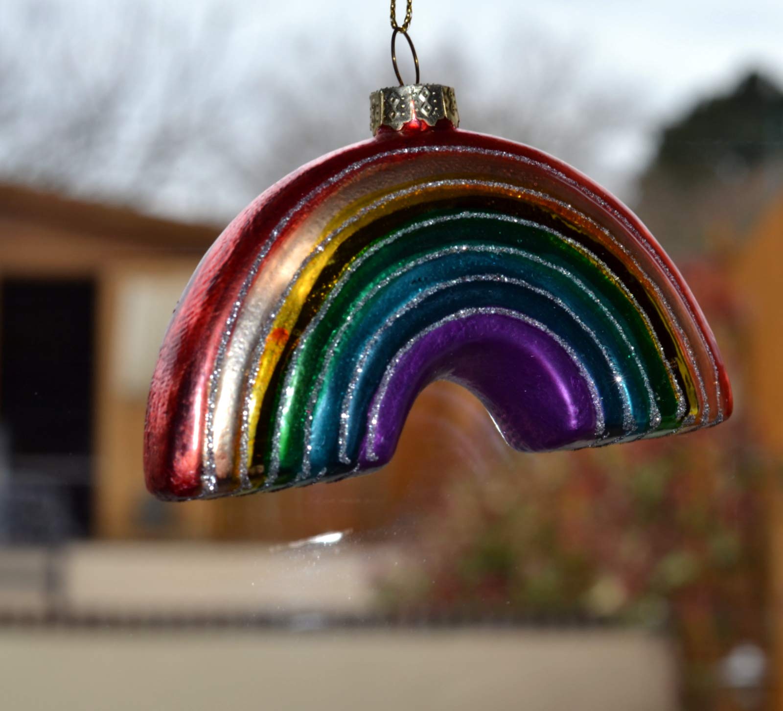 Hunky Dory Rainbow Hanging Decoration Children Chasing Rainbows Window Ornament Handcrafted And Painted Kids Following Counting Colourful Mobile Home Decor 7cm x 10cm x 2cm