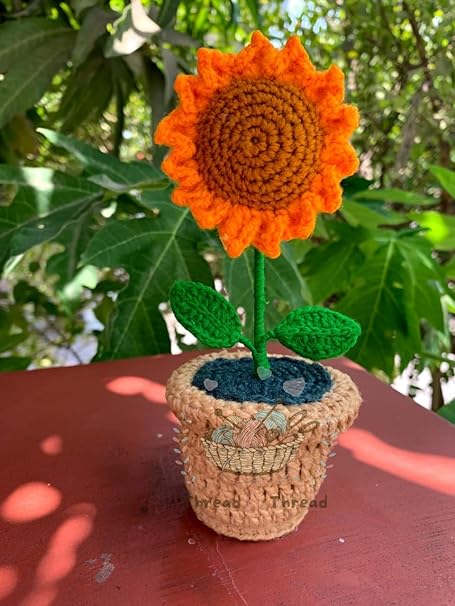 CocoCreates Forever Mini Sunflower vase- Everlasting, Washable, eco-Friendly