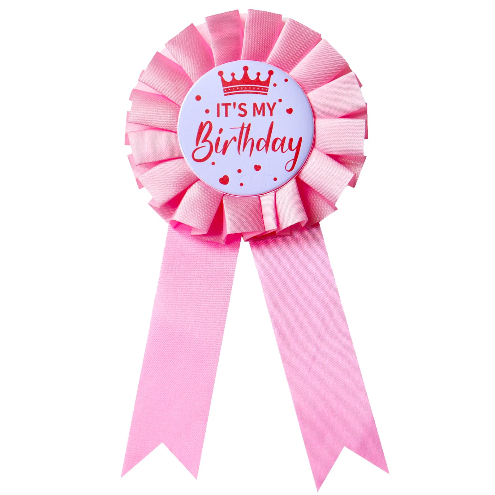 It's My Birthday Badge Pin Pink Birthday Ribbon Pin for Women and Men White &amp;Black Happy Birthday Brooch Pins Party Decorations Gifts