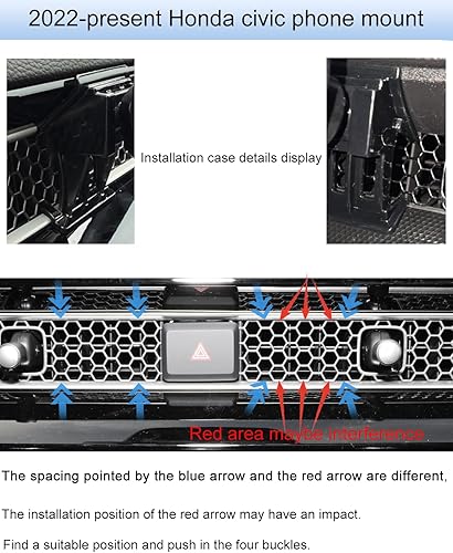 Miniatura 2 de Soporte para teléfono Civic 2026 Civic para accesorios Civic 2022-2026, compatible con todos los teléfonos celulares