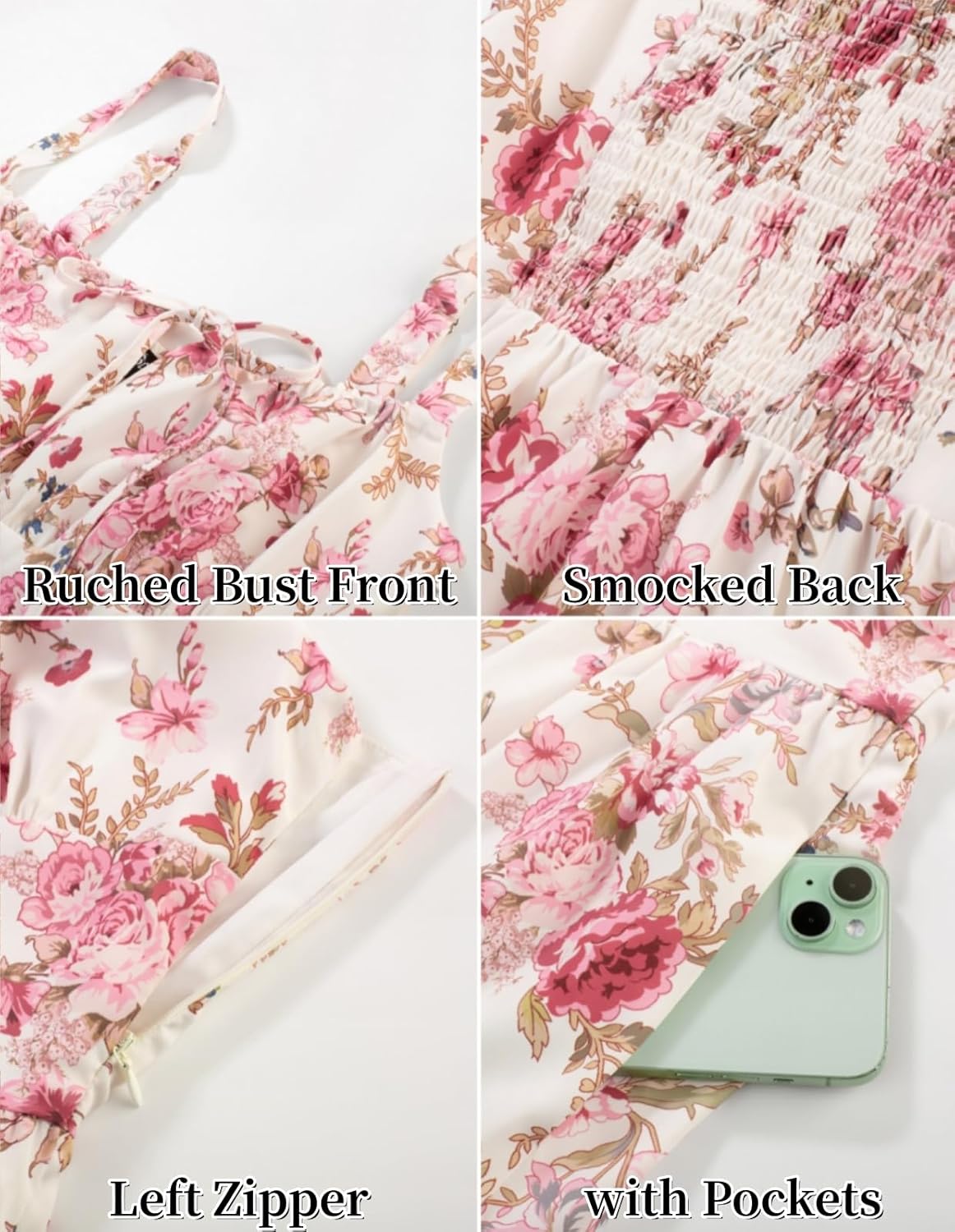 SCARLET DARKNESS Women's Floral Midi Dress Corset Sundresses 2026 Summer Spring Vacation Milkmaid Dresses - Image 8