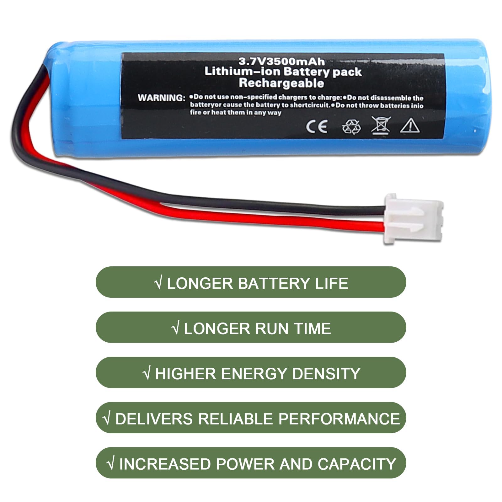 MXJFYY XH2.54-2 baterías de Iones de Litio de 3,7 V y 3500 mAh con Conector XH2.54 para electrónica, Juguetes, iluminación, Altavoces Bluetooth, linternas, Controles remotos y proyectos de Bricolaje — view 7