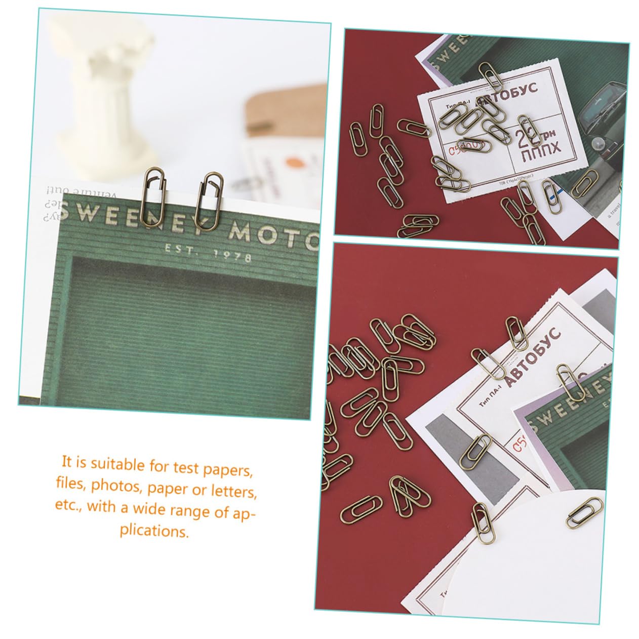 NUOBESTY 500pezzi Graffette Metalliche Retro Per Documenti Clip Multifunzionali Per e Scuola e Facilità