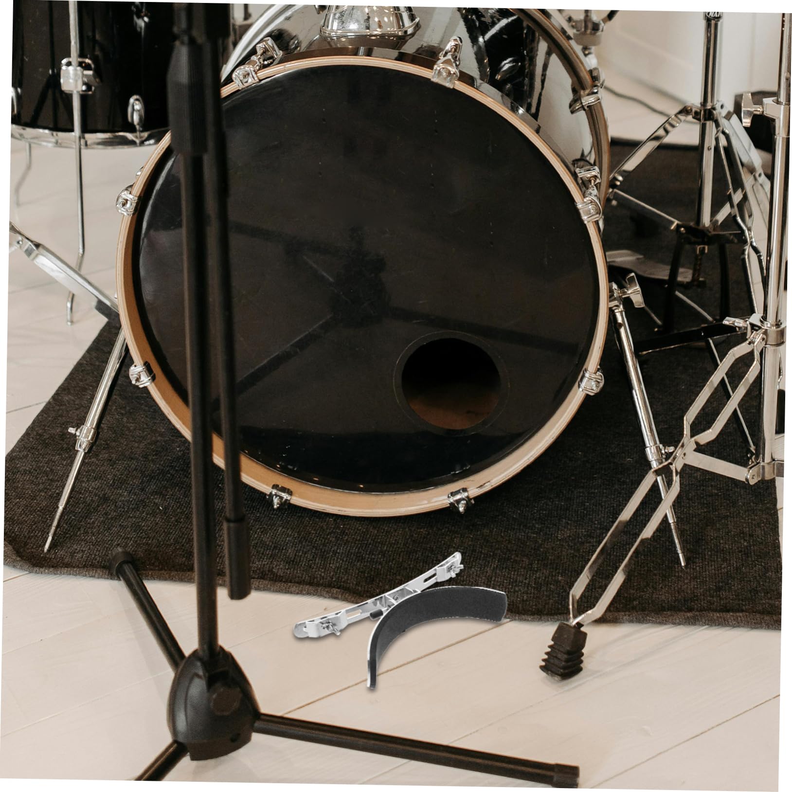 SUPVOX Supporto per Rullante in Acciaio Inossidabile Argento Design Portatile e Supporto Stabile, Accessorio Creativo per Rullante da Casa e Strumento per Tamburi da Marcia