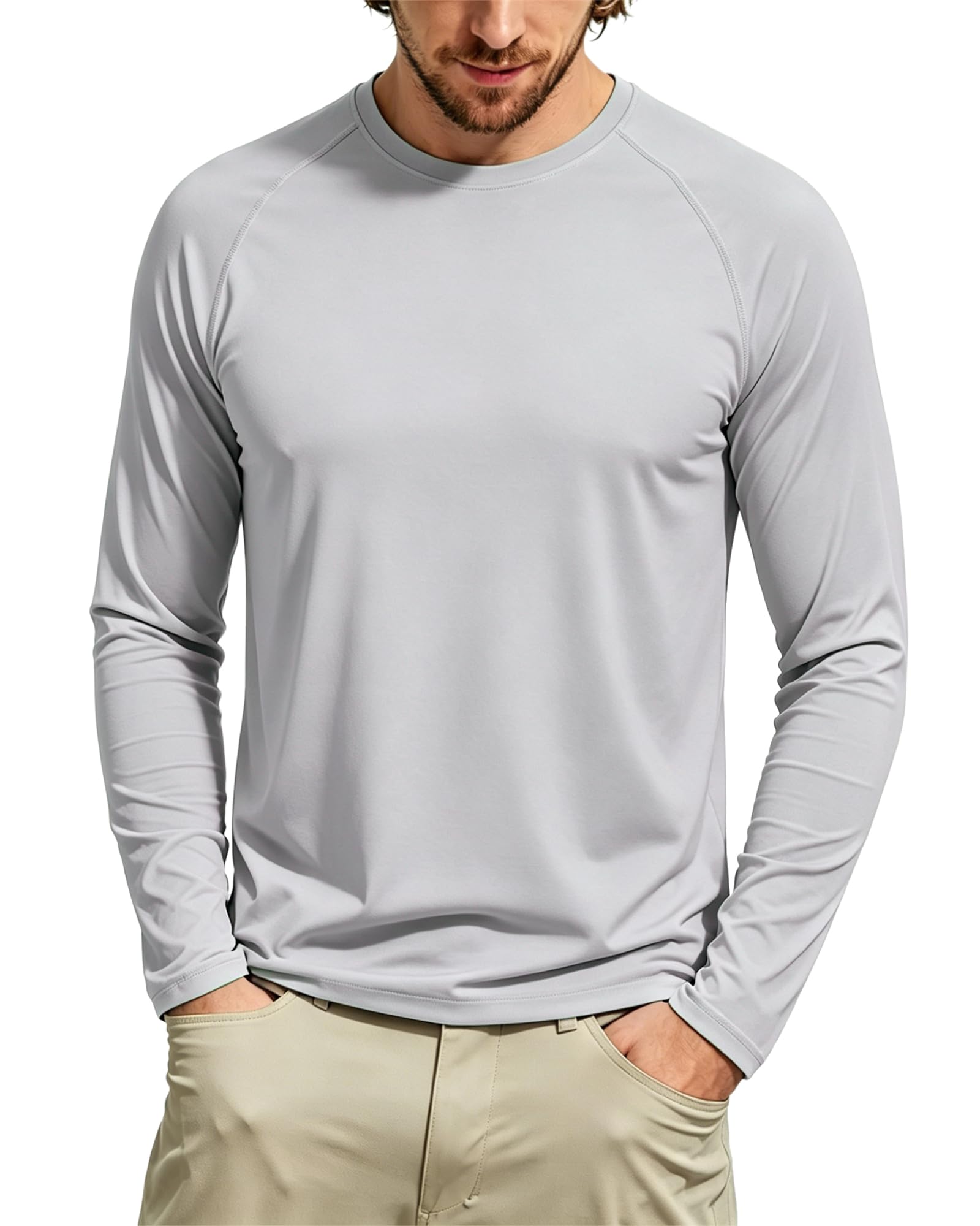 Tansozer Herren UPF 50+ UV Shirt Rashguard Sonnenschutz Schwimmshirt Schnelltrocknend Funktionsshirt Surfen Angeln Wandern Top