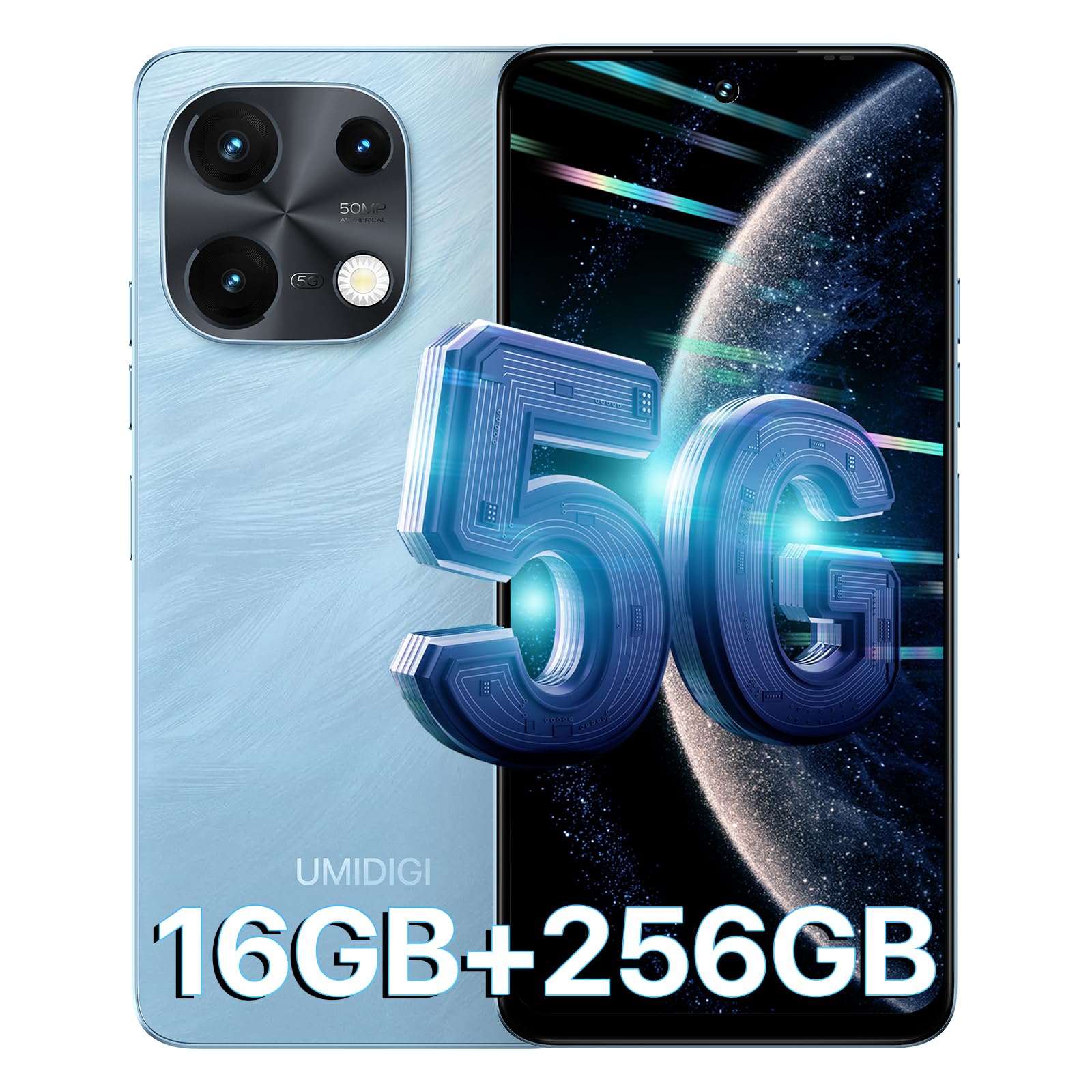 UMIDIGI Note 100 5G | Android 14 | Unlocked Cell Phone | 8+8GB+256GB up to 1TB | 50MP+2+2+16MP Camera | 6.8" 120Hz HD+ | 5000mAh/20W | AI Face | GPS |