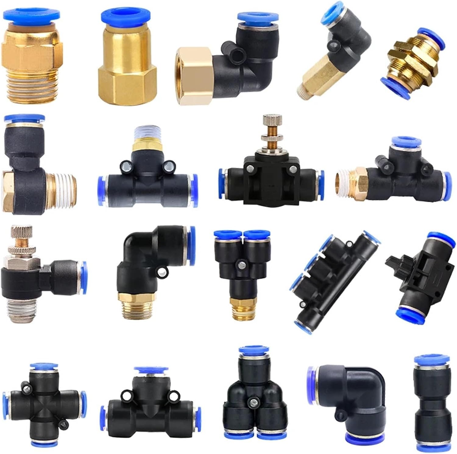 1pcs Pneumatic Hose Fitting PC/PCF/PL/SL Tube 4mm 6mm 8mm Thread 1/8" 1/4" 1/2” Trachea Quick Coupling Pipe Connector Hose Fittings(8-03 (8mm-3l8),PL)
