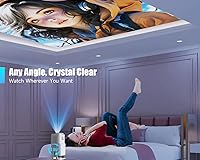 Vista 6 de [Licencia de Netflix] Magcubic Mini proyector con WiFi y Bluetooth, Android 13 integrado, proyector inteligente portátil 1080P con soporte 4K, Blanco