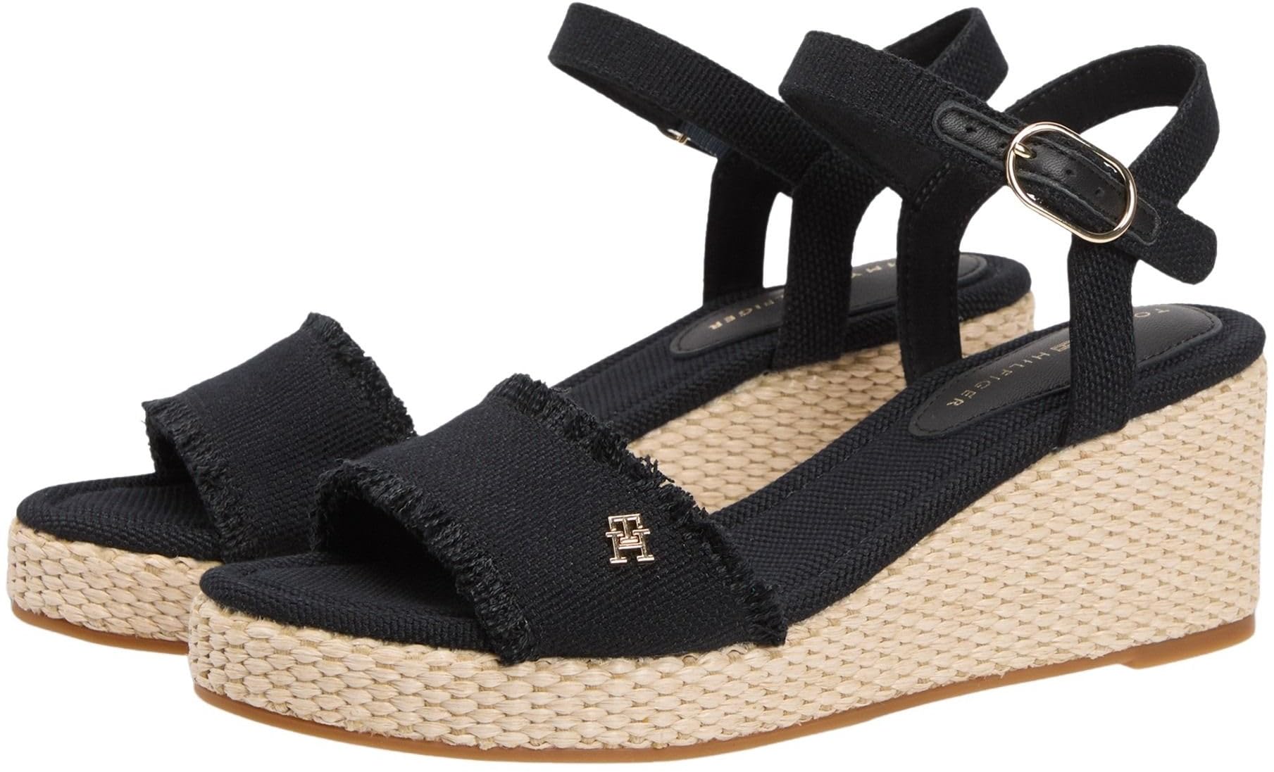 Tommy Hilfiger Damen Mid Woven Wedge Espad Fringe Fw0fw09470Keil-Espadrilles