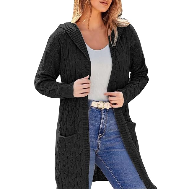 Chunky Cardigan Sweaters for Women Long Sleeve Knit Open Front Fall Casual Oversized Winter Lightweight Outerwear