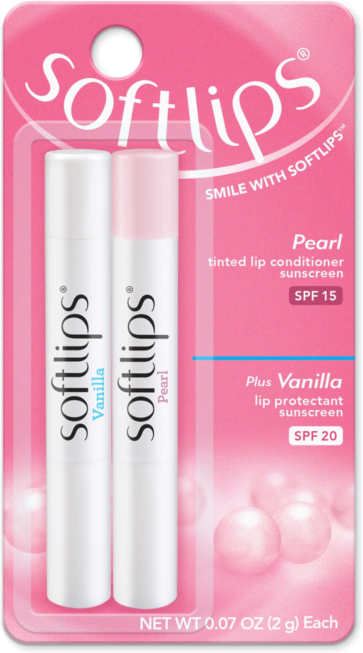 Softlips Daily Lip Moisturizer For Very Dry Lips With SPF, Pearl Tint & Vanil...