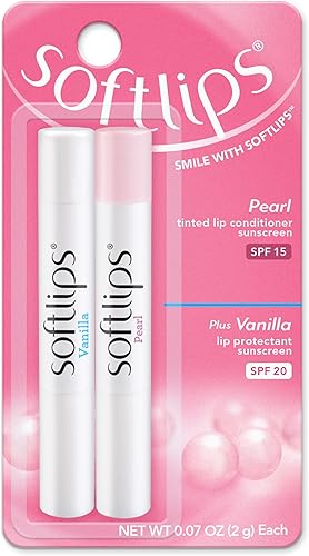 Softlips Tinte de perlas y remedios labiales adicionales, vainilla, 0.07 onzas (paquete de 12)