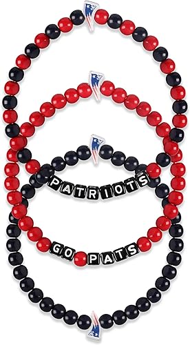 Vista 109 de FOCO NFL unisex-adult NFL Team Logo Officially Licensed 3-Pack Beaded Friendship Bracelets