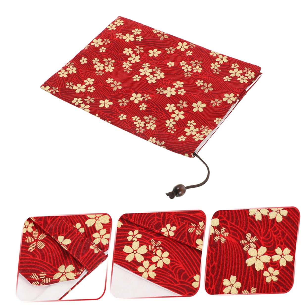 Lurrose 5 Pièces couverture de livre book sleeve bookcase décor de livre fait à la main Protège livre protecteur pochette de livre pour l'école protège-livre fait main en tissu rouge