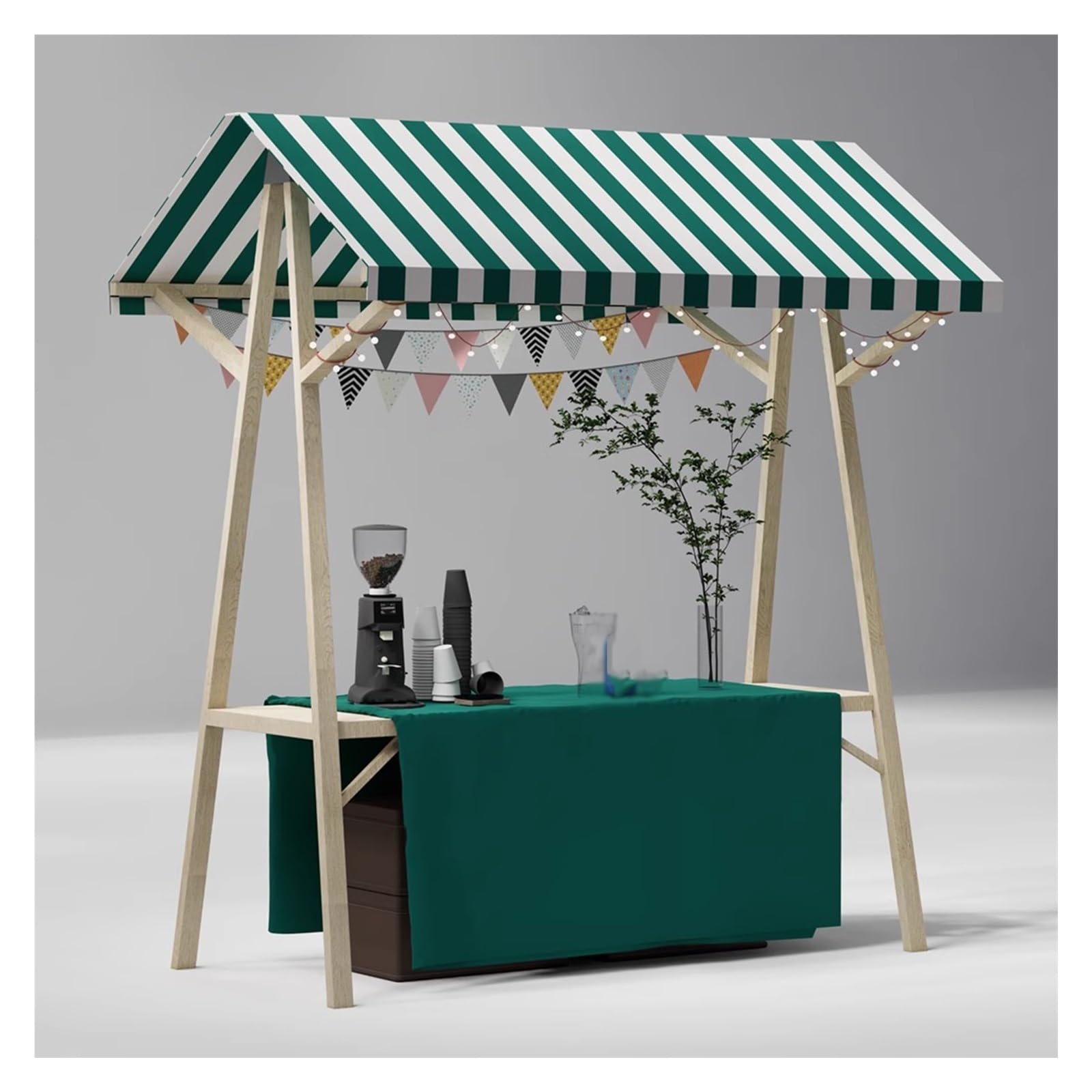 Puesto portátil de madera para concesiones al aire libre y exhibición de mercado de agricultores, versátil, fácil de instalar, perfecto para eventos y ferias de manualidades