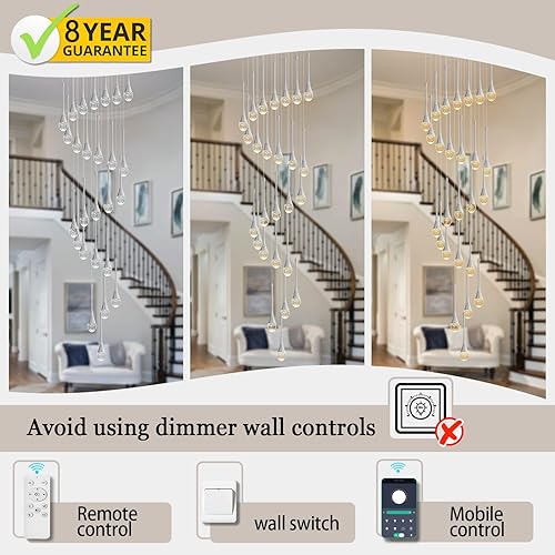 Miniatura 3 de Candelabros colgantes de cristal plateado de 26 luces lámparas de techo largas para vestíbulos de entrada luz colgante de cristal grande cristal de