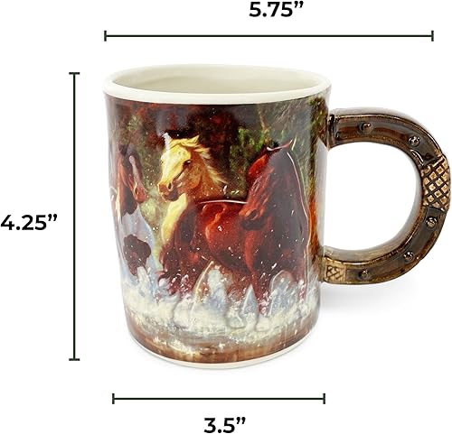 Miniatura 49 de Rivers Edge Products Taza de café de cerámica 3D con asa, 15 onzas, tazas de espresso y tazas de café de cerámica, perfecta para café, expreso, café