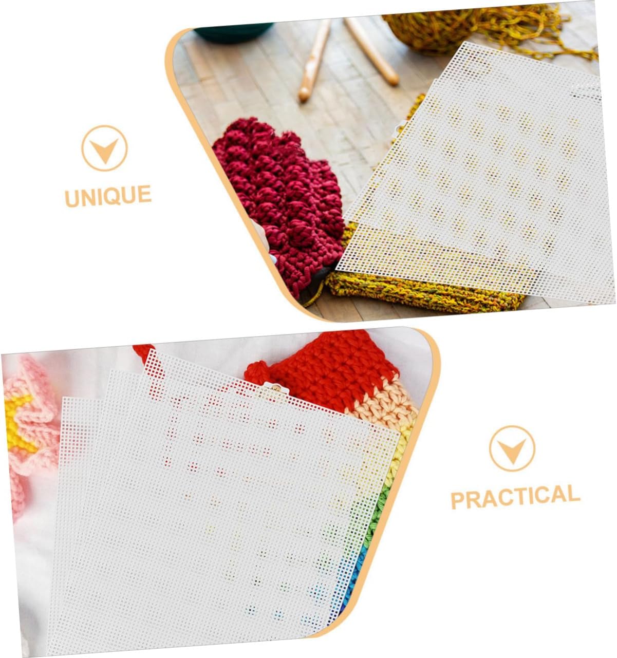 KONTONTY 5pcs Plastic Canvas Sheets Mesh Plastic Mesh Sheet for Embroidery Knit Crochet Projects Craft Mesh Sheet Craft Plastic Sheet Plastic Grid