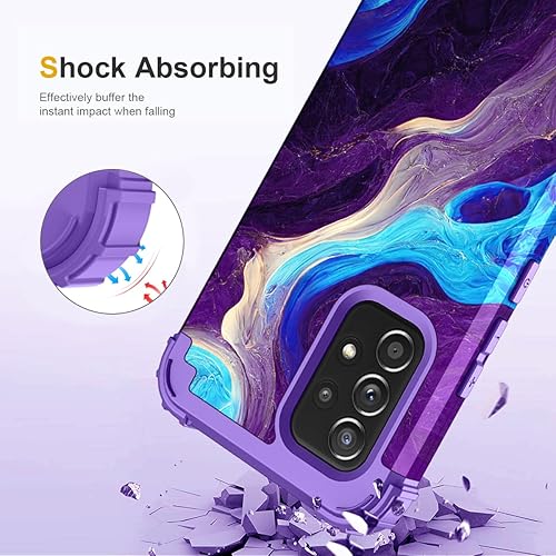 Miniatura 10 de Hocase Funda para Galaxy A53 5G, protección resistente a prueba de golpes, parachoques de goma de silicona suave, funda protectora híbrida de