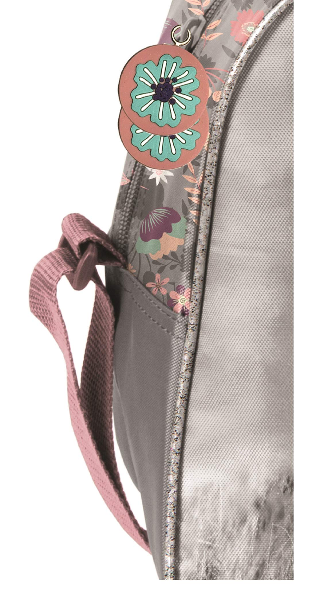 KO20 torba sportowa/podróżna, dla dziewcząt, konie, 40 x 25 x 13 cm, różowo-szara