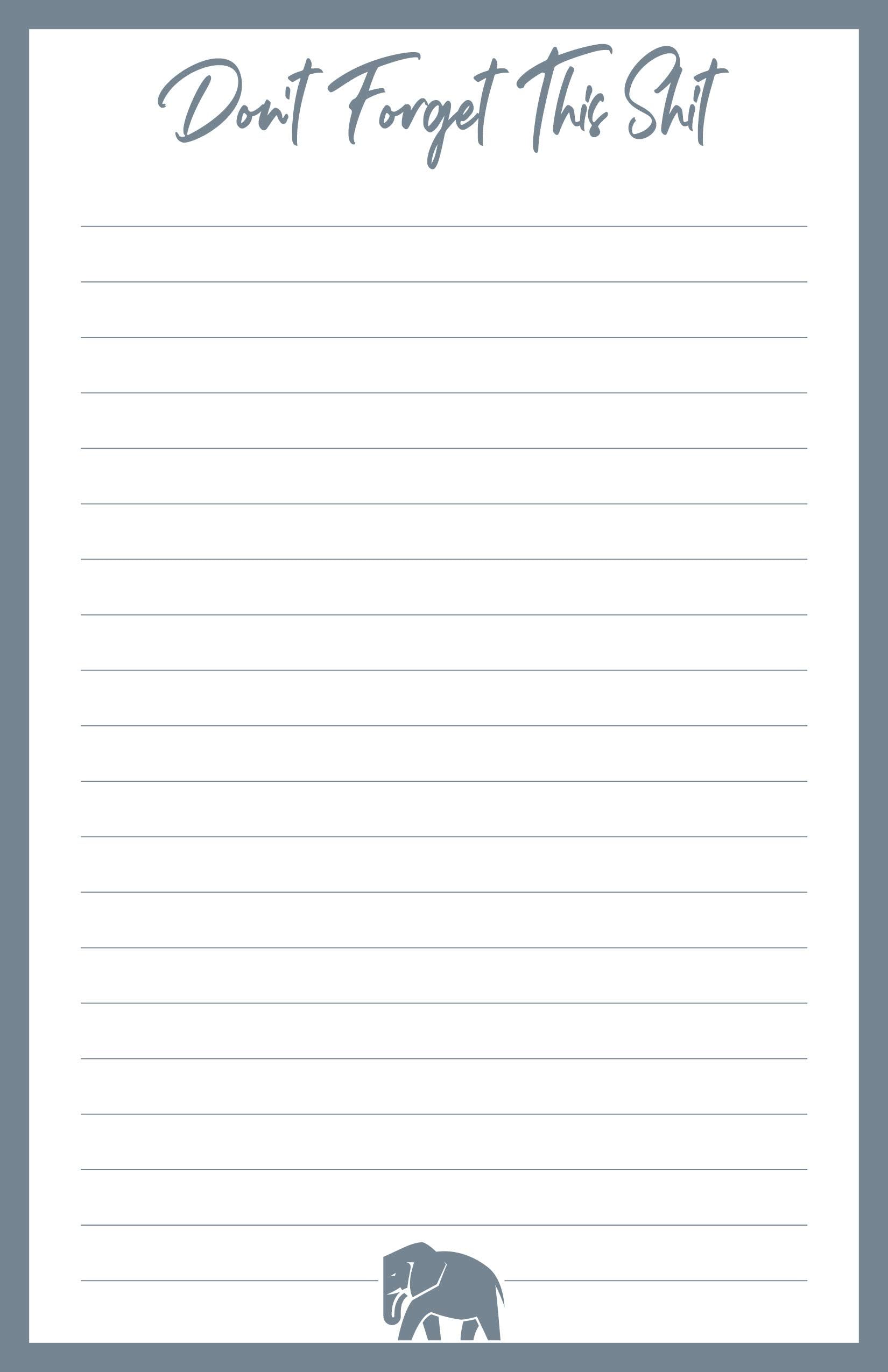 Don’t Forget This Shit, Large Magnetic Notepad for Refrigerator | Grocery List, Shopping List, To Do List, Memo Pad, Honey Do List, Funny Gift Idea, 8.5 x 5.5 in (50 Sheets) Unknown Binding