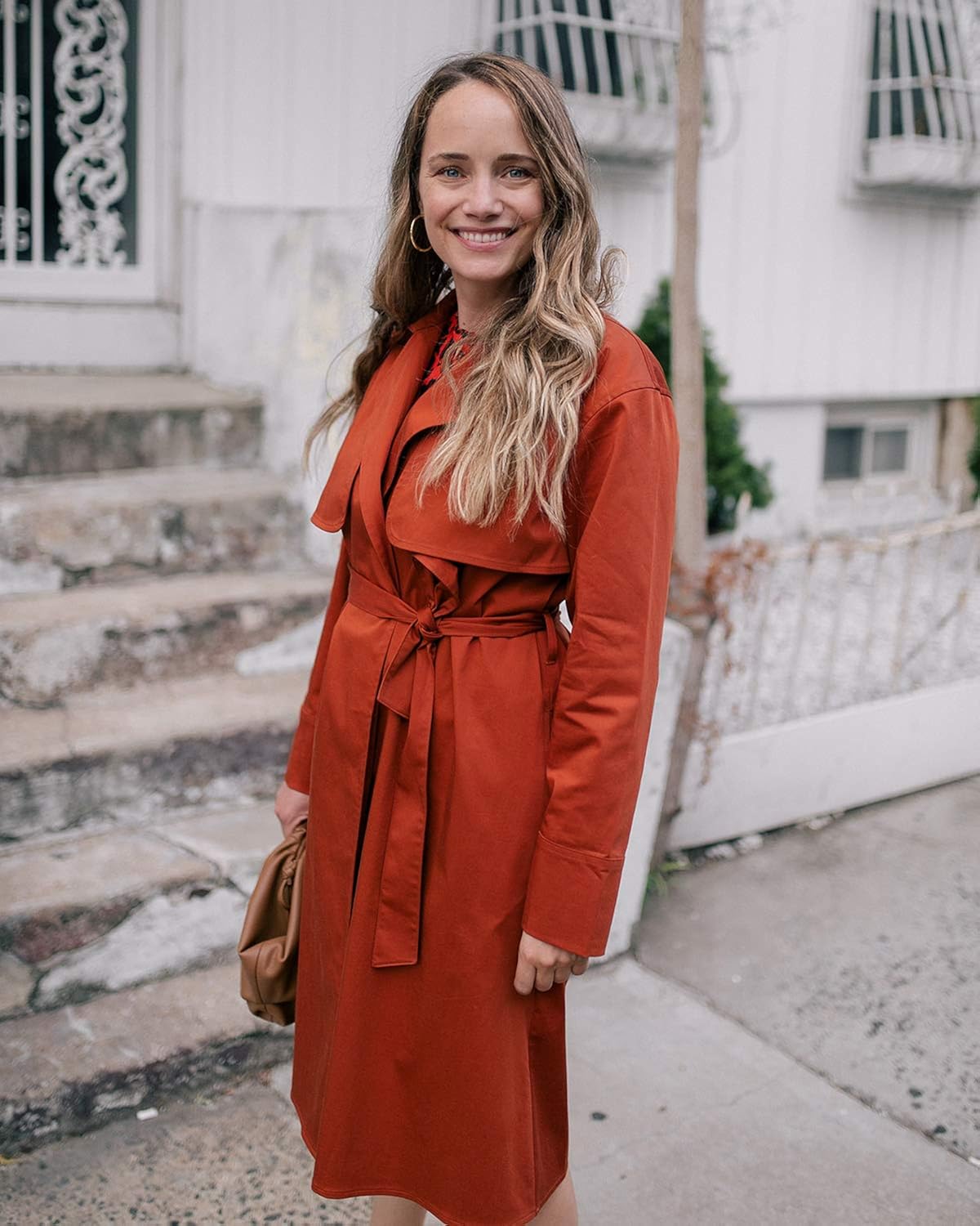 The Drop Women's Cinnamon Open-Front Trench Coat by @graceatwood : Clothing, Shoes & Jewelry