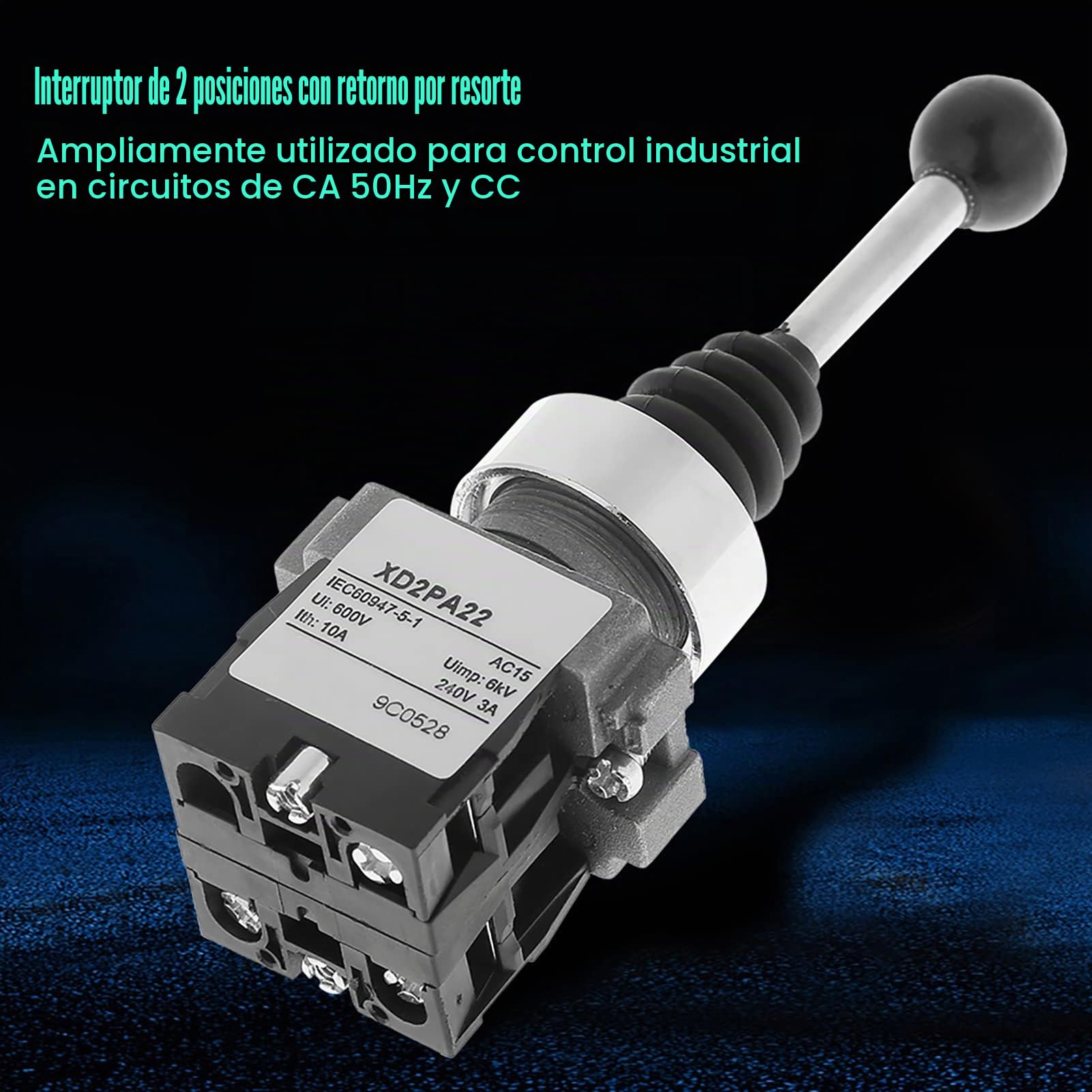 2No Interruptor de Joystick 1Pc Xd2Pa22Cr 2No 2 Posiciones Resorte Retorno Momentáneo Joystick Joystick Interruptor Polaridad Inversión Joystick