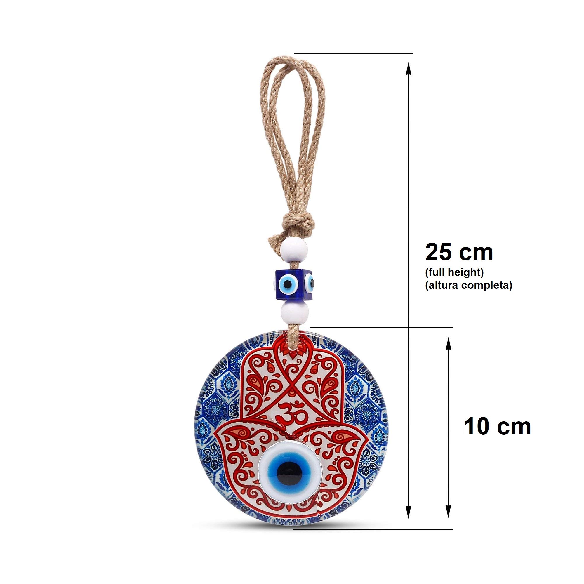 Pulsera Mano De Fatima Con Ojo Turco Con Cordón Negro