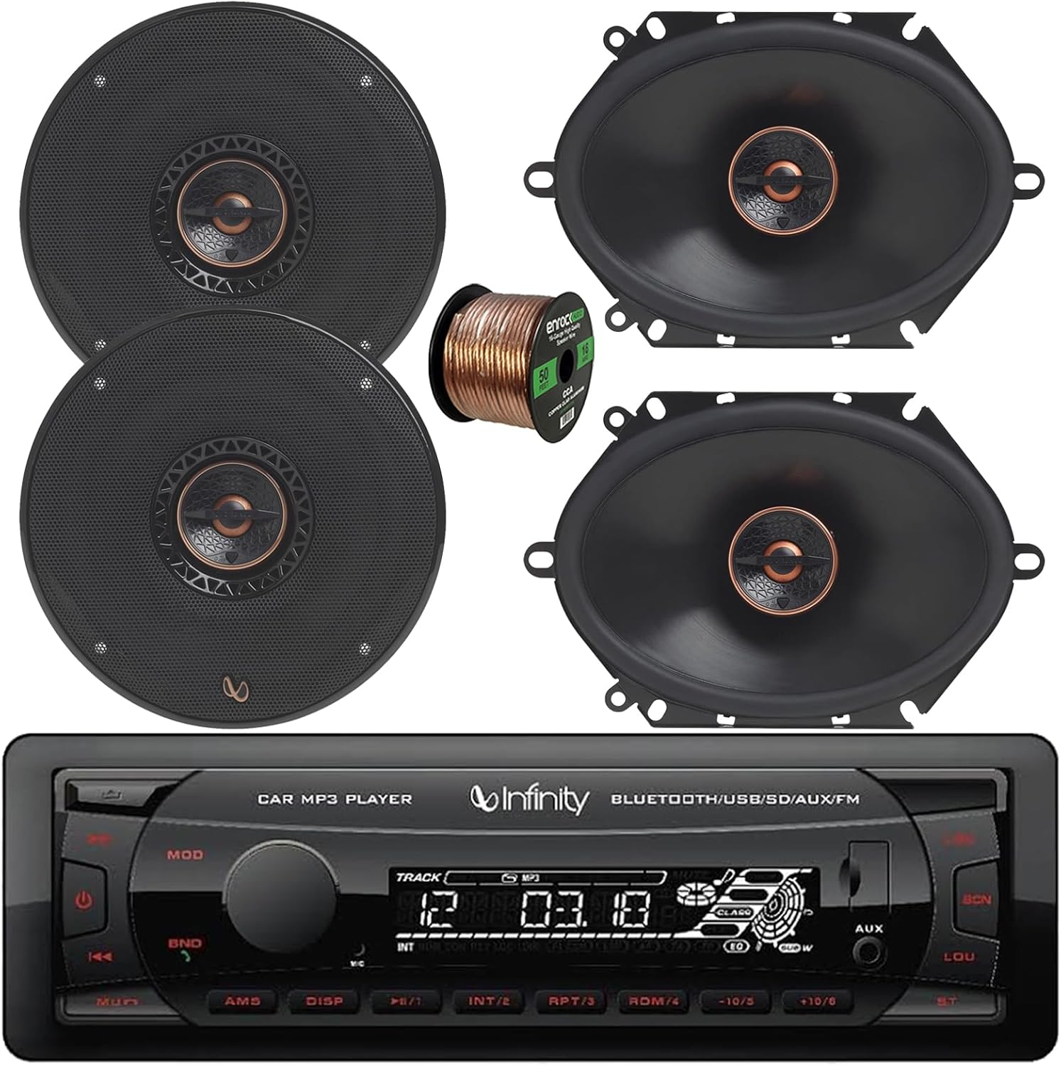 Amazon.com: in Dash 1DIN Bluetooth USB/AUX/SD FM Radio MP3 Player ...