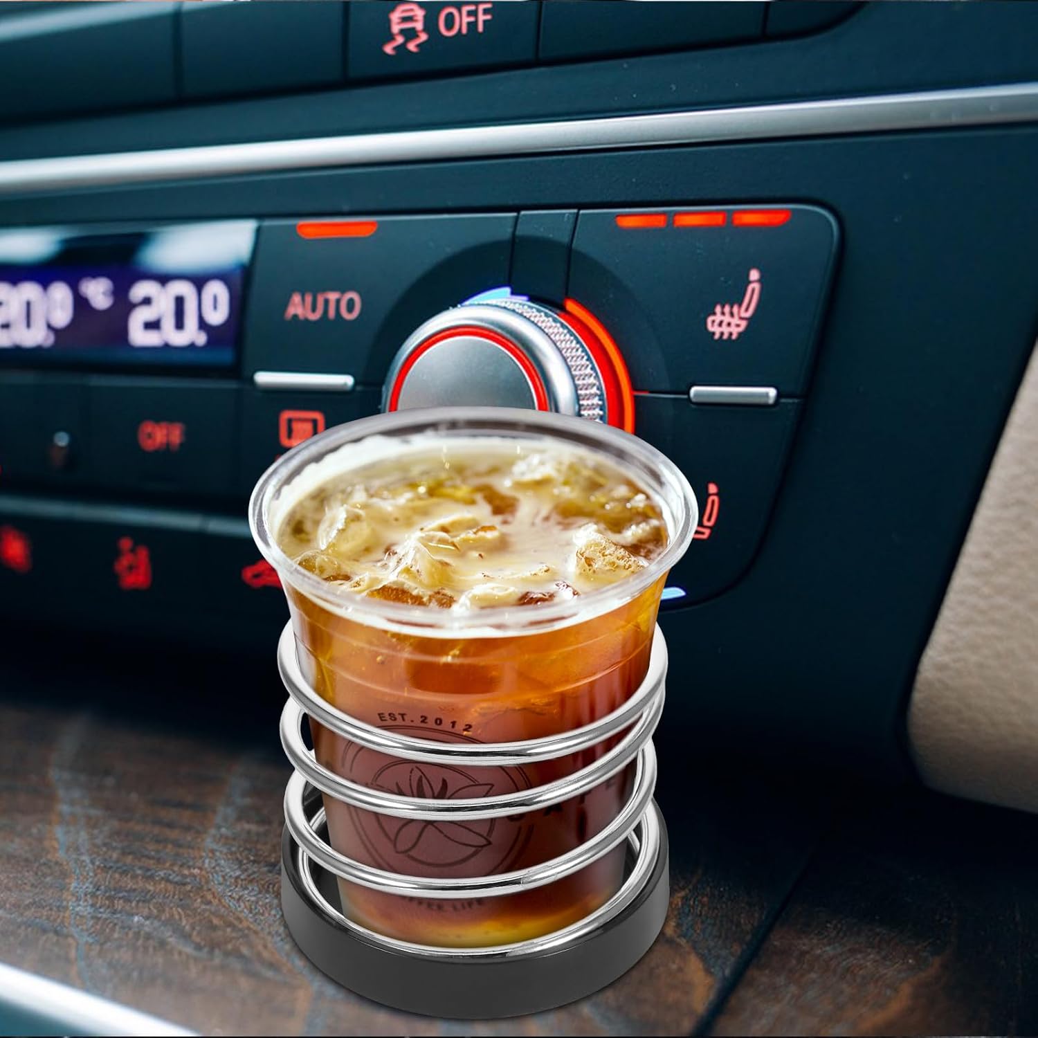 Car Cup Holder Rack Spring Auto Drink Bottle Holder Black Universal Car Cupholders Organizer for Beverage Storage