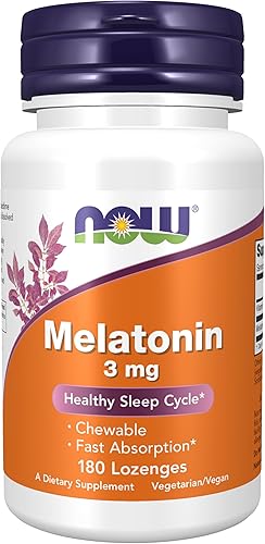 NOW Suplementos Melatonina 3 mg 180 pastillas masticables